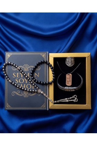 Luxury Seri Özel Tasarım Kitap Kutulu Kadın Takı Seti Ve Tesbih Kombin - Kolye Küpe Yüzük Bileklik Ekstra Boncuk Bileklik 6 Parça Hediyelik - Doğum Günü Yıl Dönümü Sevgililer Günü Gösterişli Hediye - L-00117 Bakır