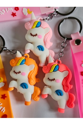 3 Adet Unicorn Silikon Anahtarlığı Ve Çanta Aksesuarı