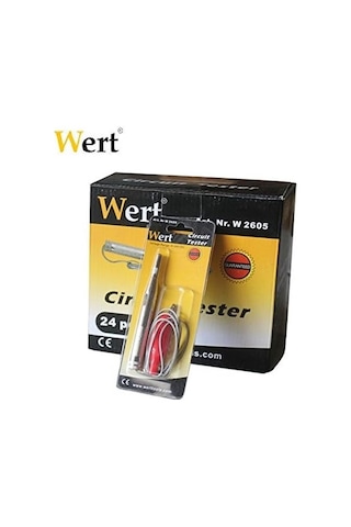 Wert W 2605, Oto Elektrik Kontrol Kalemi, Metal Gövdeli, 6/24v, Gri, Kırmızı