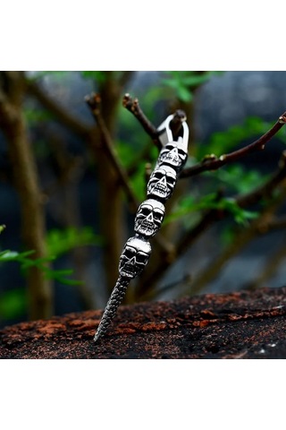 Dükkan Design Kurukafa Motifli Kolye Gri