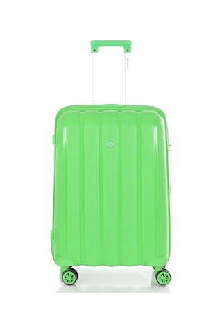 Mçs Bavul Orta Ve Kabin 2li Set Kırılmaz Silikon Valiz V305 Fıstıkyeşil Fıstık Yeşili