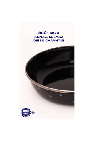 Star Emaye Bowl Tabağı - Bowl Kase - Salata Kasesi - Sunum Kasesi 21cm