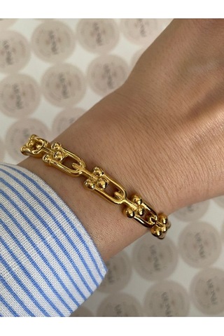Pinery Jewels Modern Paslanmaz Çelik Kelepçe Bileklik - Günlük Ve Özel Kullanım Altın