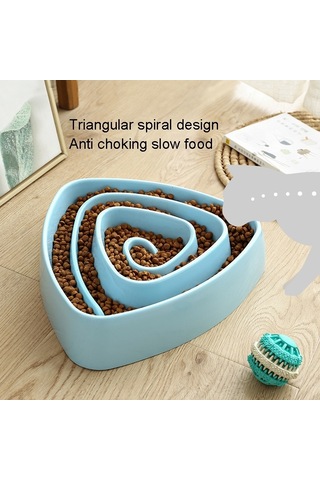 Cbtx Plastik Üçgen Dayanıklı Pet Yavaş Kase Boğulma Önleyici Köpek Maması Kasesi Büyük