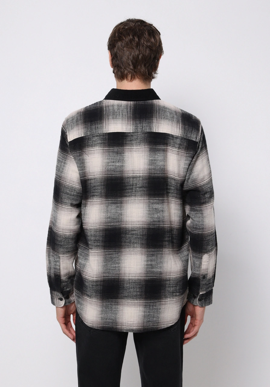 Colin's Colins Comfort Fit Shirt Neck Kareli Erkek Siyah Uzun Kol Gömlek Cl1077642 Q1.v2 Blk Siyah