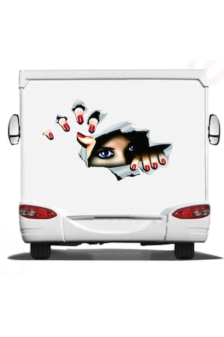 Bagajdan Bakan Esrarengiz Gözler Sticker- Araba Oto Motosiklet Karavan Sticker - 00295 30x19 Cm