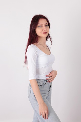 Busem S0016663 Kadın Bluz Beyaz