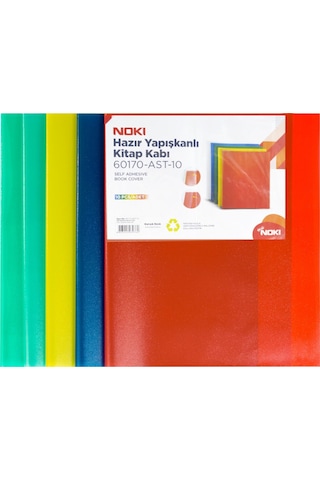 Noki Hazır Yapışkanlı Kitap Kabı 10'lu Karışık Renkler 60170-ast-10