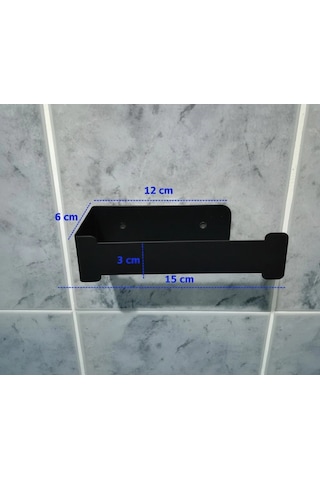 Lazer Kendinden Yapışkanlı Wc Kağıtlık Mat Siyah Mat Siyah