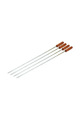 Ahşap Saplı Kalın Kare Mangal Şişi - 50 Cm - Güvenli Tutuş Ttt