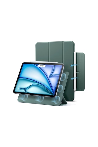 Apple iPad Uyumlu  Air 11 2024 Rebound Manyetik Tablet Kılıfı - Yeşil Kapaklı Kılıf