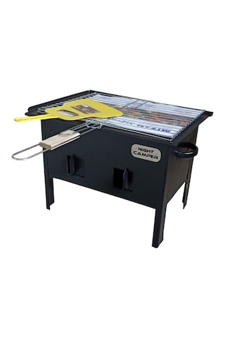 Mangal Havalandırma Ayarlı Mangal Kömürlü Mangal Büyük Boy Siyah