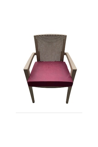 Sandalye Minderi Koltuk Minderi Su İtici Güneşe Dayanıklı Sandalye Minderi 50x50x8 Bordo 4 Adet Mavi