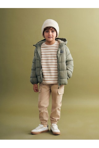 LC Waikiki Lcw Kidshaki Kapüşonlu Erkek Çocuk Şişme Mont Lıght Khakı