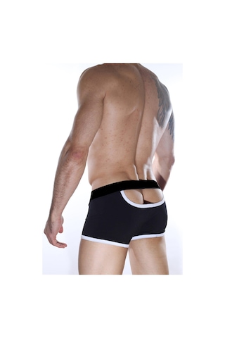 Erkek Siyah Fantezi Giyim Arka Açık Boxer Hf012119