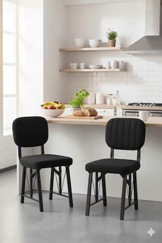 Elfin 70x110cm Sabit Efes Yemek Masası, Yemek Masası Takımı, Mutfak Masası, 4 Siyah Sandalye Siyah