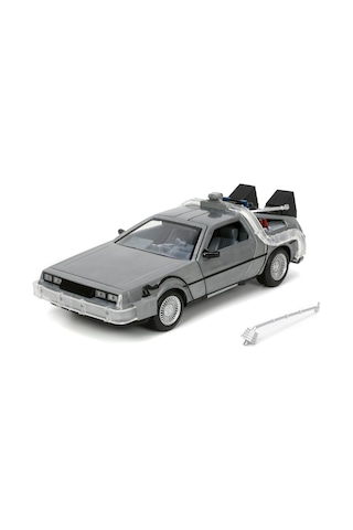 253255038, Zaman Makinesi Geleceğe Dönüş 1 1:24, Die-cast Metal , Açılabilen Kapılar, Serbest Tekerlek, Led Işıklı Çok Renkli
