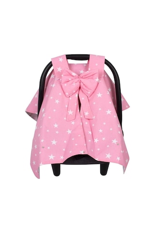 Sevi Bebe Fiyonklu Ana Kucağı Örtüsü Art-204 Pembe Yıldız-9084337367143