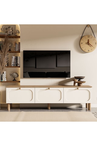 1280 Monza 180 Cm Membran Mdf Kapaklı Bohem Tv Ünitesi Sepet-be