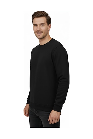 Baglan Erkek Sıfır Yaka Selanik Sweatshirt Regular Kalıp Bgl-st04870 Siyah
