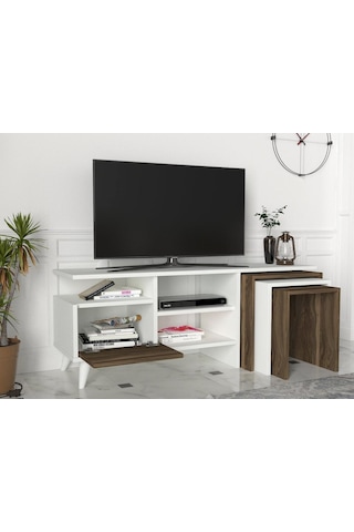 Dekorister Nature Tv Ünitesi Beyaz-Ceviz