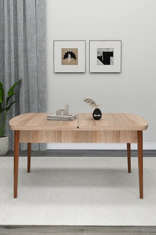 Renlife Açılır Yemek Masası Ve Sandalye Seti Metal Ayaklı 4 Sandalye + 80x130 Masa Sonomo Gri