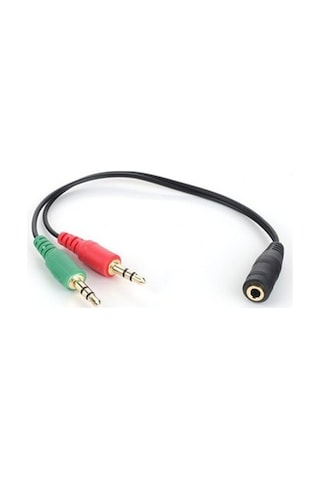3.5 Mm Jack Çoklayıcı Kulaklık Ses Mikrofon Ayırıcı Dönüştürücü Kablo 1 Adet