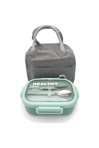 Valkyrie Isı Yalıtımlı Termal Çantalı Çelik Lunch Box Bpa Sız, Sızdırmaz, Çok Bölmeli Yemek Kabı Su Yeşili Su Yeşili