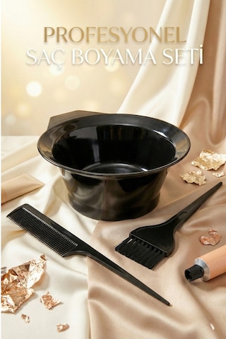 Saç Boyama Seti 3 Lü Saç Boyama Fırçası Saç Boyama Kabı Saç Boyama Tarağı