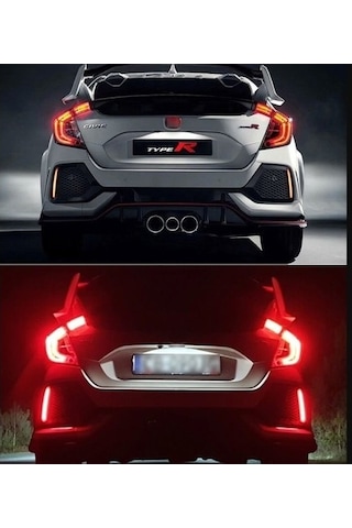Honda Civic Fc5 Typer Arka Sis Lambası Kırmızı Led 2016+ Reflektör Led