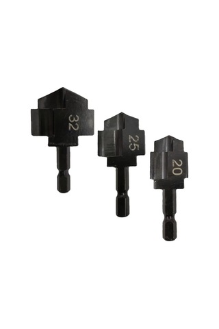 Tenfowee 3'lü Ppr Su Borusu Delme Aleti Seti - 20/25/32 Mm Çelik Basamaklı Matkap Uçları, Isı Su Boruları İçin