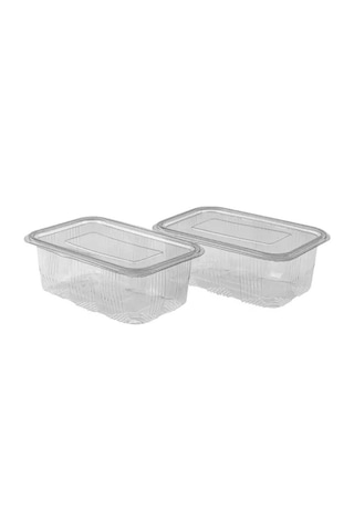 Kullan At Tek Kullanımlık Plastik Sızdırmaz Kapaklı Kap Kase Saklama Kabı 1000 Gr Cc 100 Adet Şeffaf
