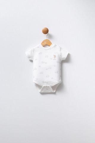 U.S. Polo Assn. U.s. Polo Assn Erkek Bebek Beyaz Body Zıbın Beyaz