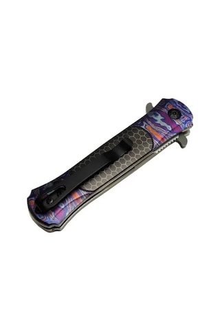Çakı Mor 22 Cm Yarı Otomatik , Kemerlikli