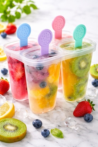 4 Lü Dondurma Kalıbı Bpa Free Sağlıklı Ev Yapımı Dondurma Kalıbı Pratik Popsicle Seti Çok Renkli