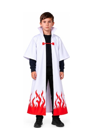 Çocuk Minato Namikaze Cosplay Pelerini Beyaz