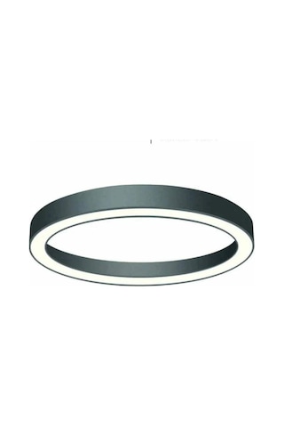 Yuvarlak Lineer Aydınlatma Siyah Kasa Natural Beyaz Işık 50 Cm Simit Led Armatür