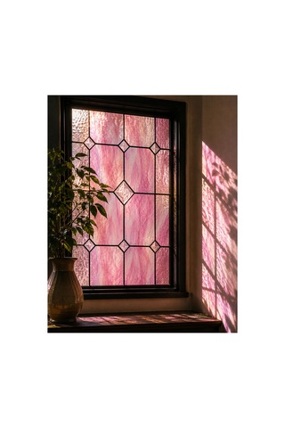 Dekoratif Vitray Cam İnci Pembesi Damarlı 21x29,7 Cm
