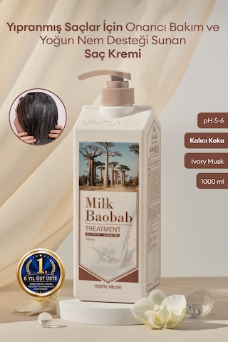 Yıpranmış Saçı Onaran Nemlendirici Saç Kremi Mılk Baobab Original Treatment Ivory Musk