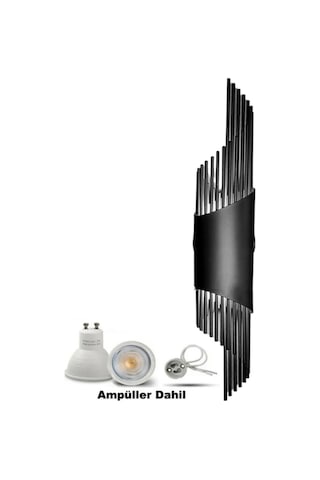 Şanled Sarkıt Modeli Metal Çift Yönlü Siyah Kasa Duvar Aydınlatma Aplik Beyaz Işık