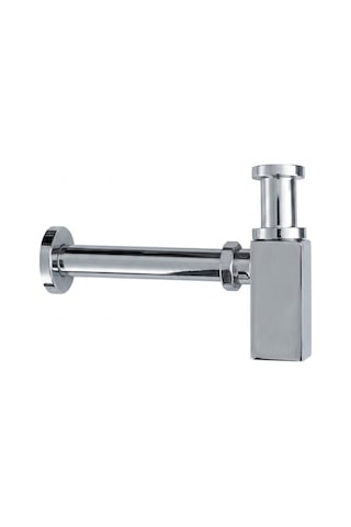 Lüks Krom Taslı Lavabo Sifonu Kare Krom