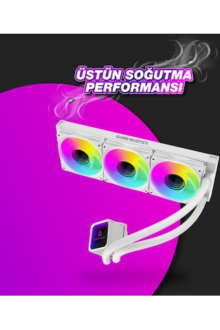 Game Master 3 Fanlı Argb 360MM Watercooler Beyaz Sıvı Soğutma