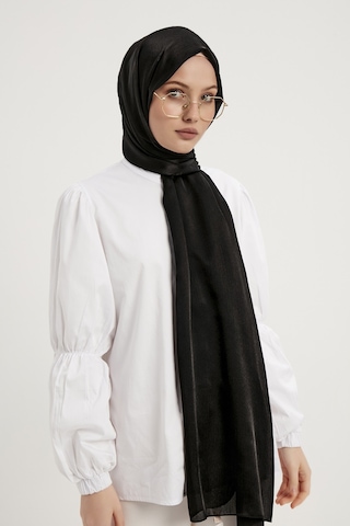 Şaless Janjanlı Krinkıl Şal - Siyah