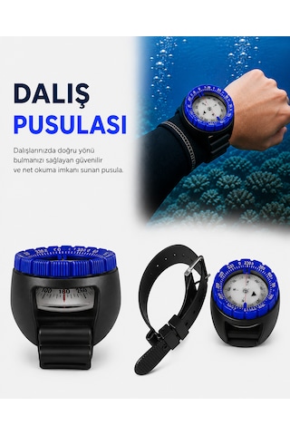 Dalış Pusulası Compass Mavi - Siyah