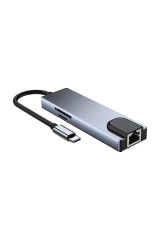 Mac Thunderbolt 3 Usb-c, 69240230333118 İçin Gigabit Ethernet Rj49 Lan'dan Gigabit Ethernet Rj49 Lan'a 6'dan 1'e Tip C Hub Hdmı 4k Usb C Hub.