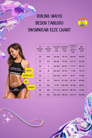 Frm Modern Desenli Mayo Deniz Kıyafeti Klora Dayanıklı Banyo Su Sporu Çok Renkli