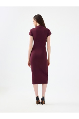 Slim Fit Kadın Elbise Burgundy