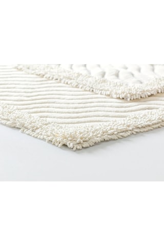 Cotton Marlow 2'li Pamuklu Klozet Takımı Krem Banyo Paspas Seti Klozet Takımı Renkli