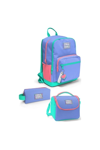 Coral High Derin Mavi Renkli 3 Lü Okul Çanta Seti Set0123641