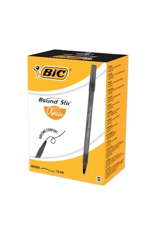 Bic Round Stic Classic Tükenmez Kalem 60'lı Kutu Siyah